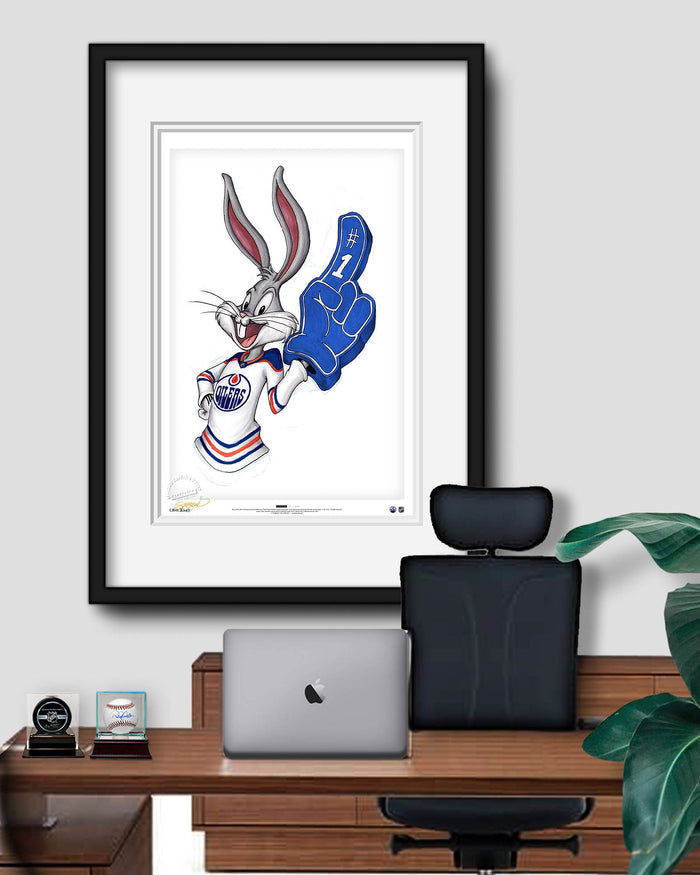 Rabbit Hockey Fan x NHL Oilers Bugs Bunny Limited Edition Art Print