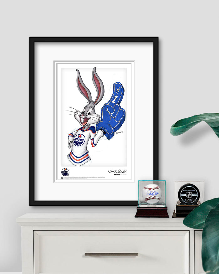 Rabbit Hockey Fan x NHL Oilers Bugs Bunny Limited Edition Art Print