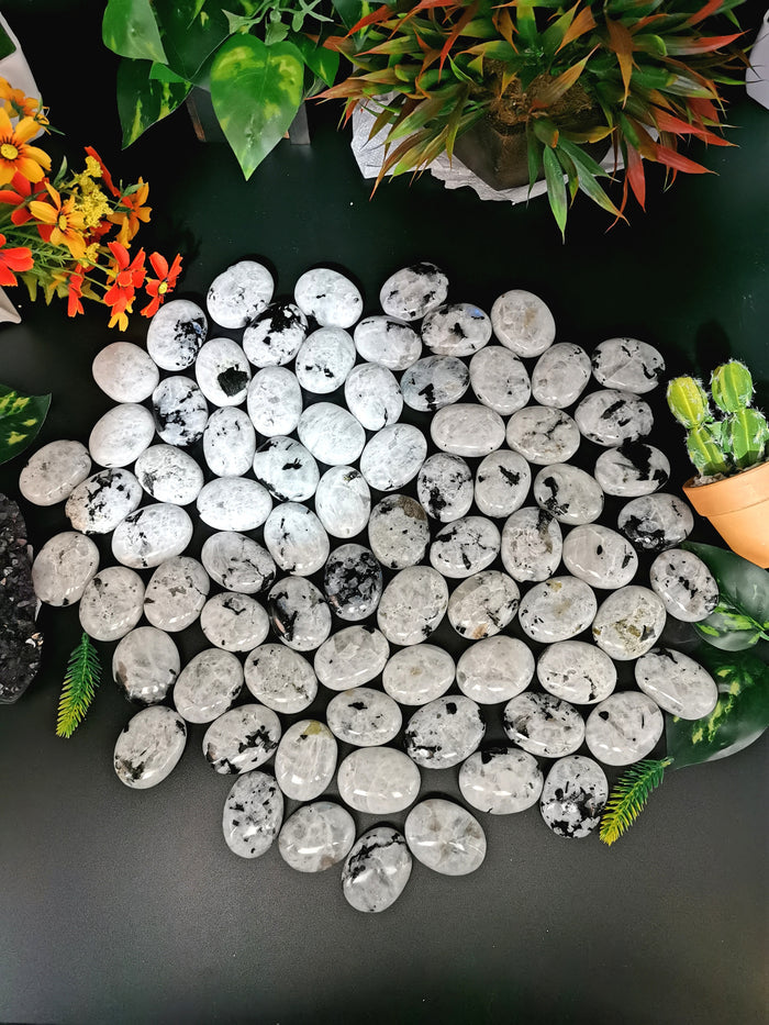 Rainbow Moonstone palm stones - ONE PIECE - crystal/chakra/reiki/healing - 50 gms weight