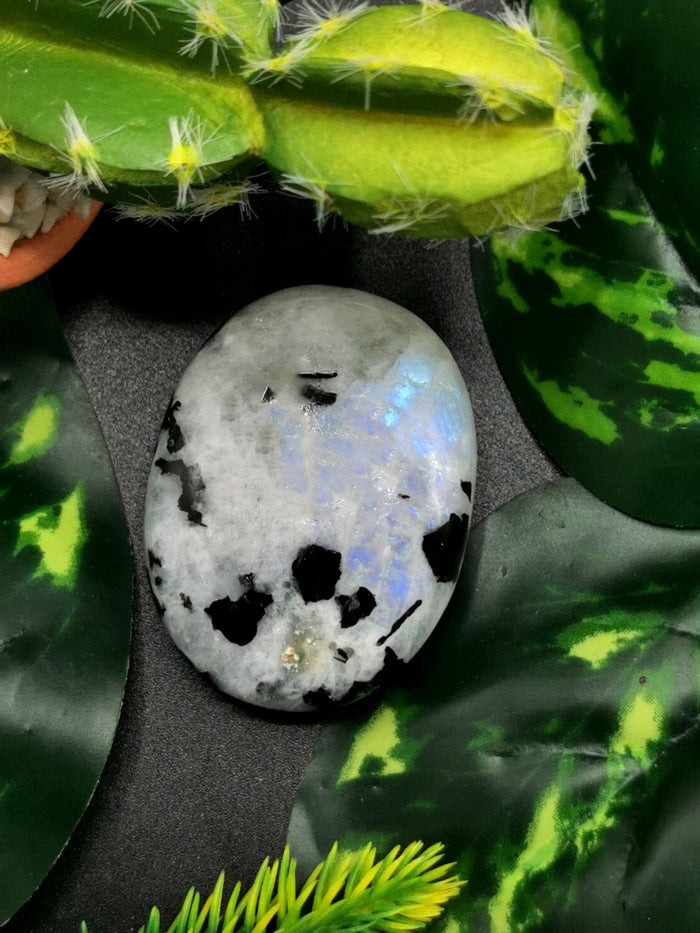 Rainbow Moonstone palm stones - ONE PIECE - crystal/chakra/reiki/healing - 50 gms weight