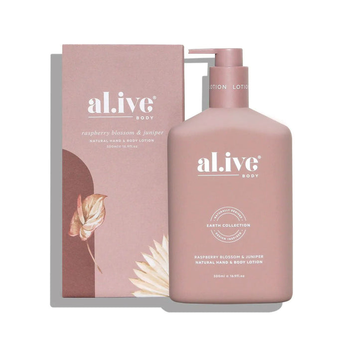 al.ive body Raspberry Blossom & Juniper Hand & Body Lotion Nudie Glow Australia