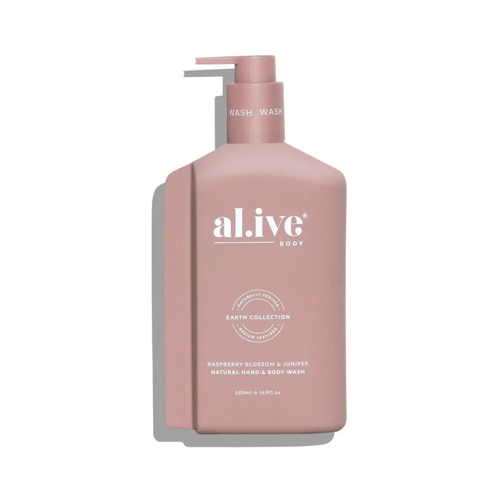 al.ive body Raspberry Blossom & Juniper Hand & Body Wash Nudie Glow Australia