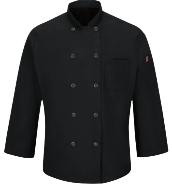 Red Kap Men's Oilblok + Mimix Button-Up Chef Coat Jackets & Coats Red Kap Black 2XL Reg