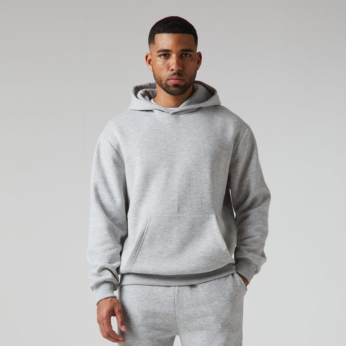 Relaxed Fit Hoodie | Grey Marl