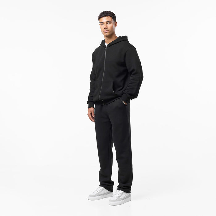 Relaxed Fit Open Hem Jogger | Black