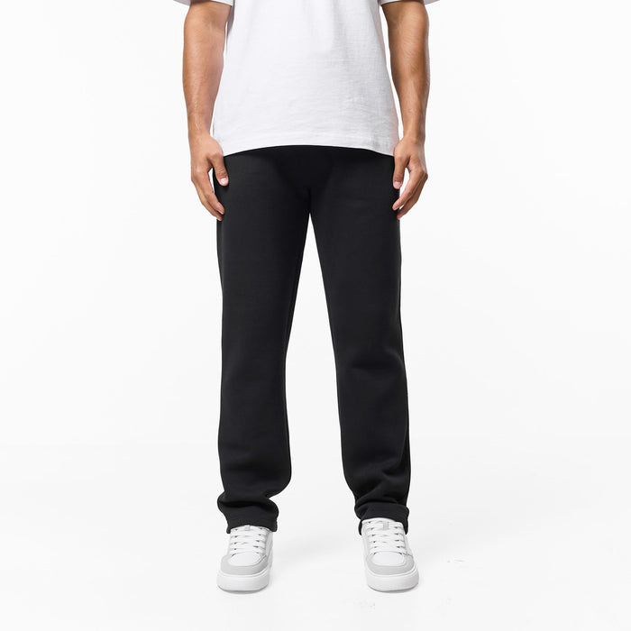 Relaxed Fit Open Hem Jogger | Black