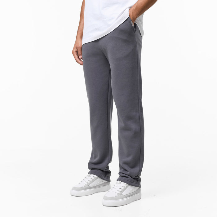 Men's  Dark Grey Relaxed Fit Open Hem Jogger  Closure London  Front View