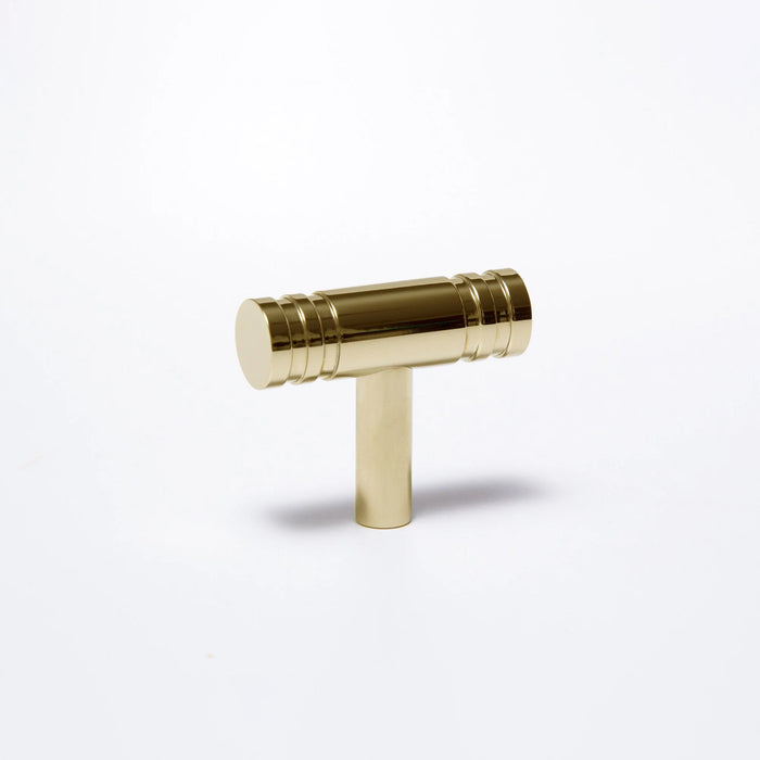 Reveal-02 T-Knob in Polished Brass