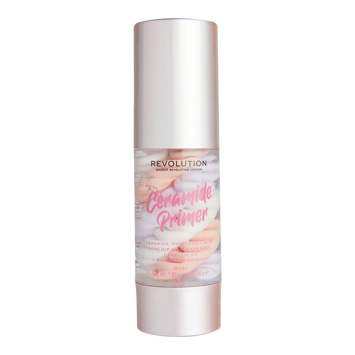 Revolution Ceramide Primer product, hydrating face primer with ceramides, pore-blurring oil control, matte base – Blush Fiji