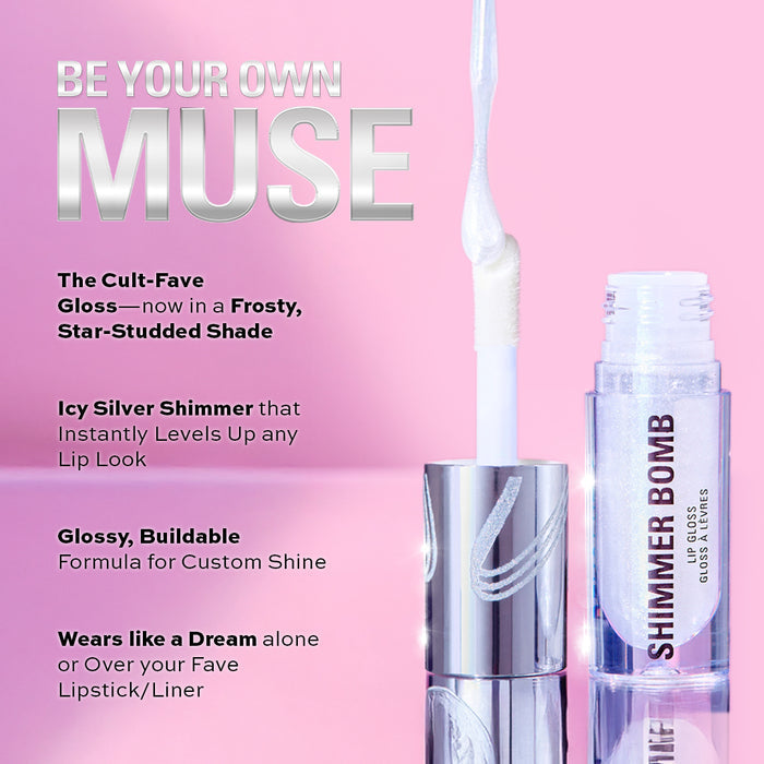 Revolution Metallic Muse Shimmer Bomb Lip Gloss Frosted Muse
