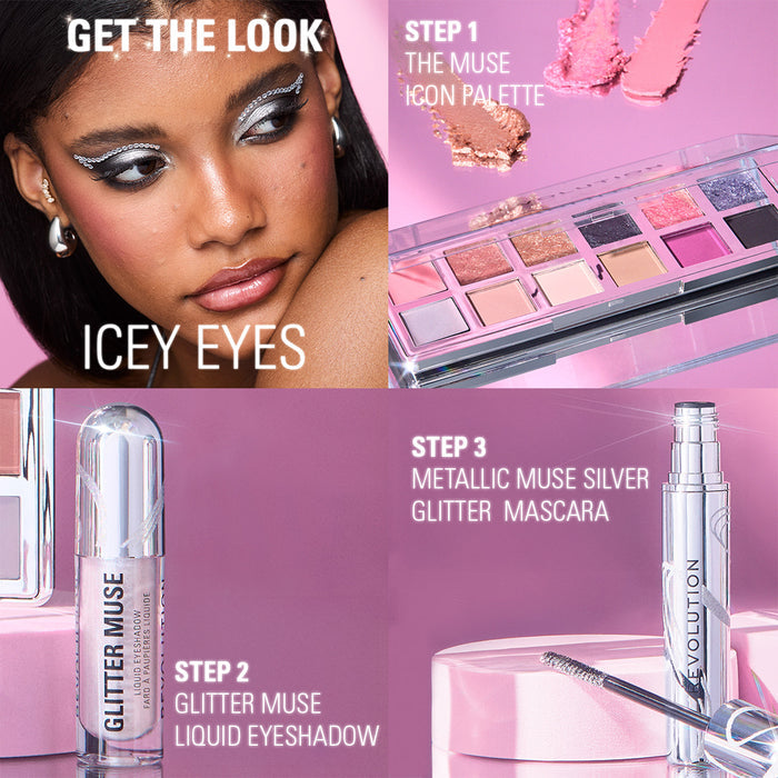 Revolution Metallic Muse Silver Glitter Top Coat Mascara