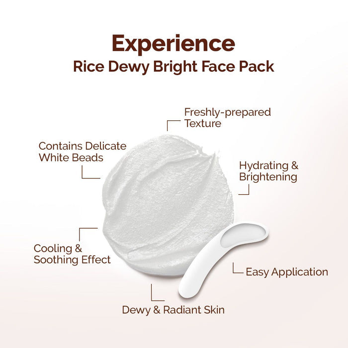 Rice Dewy Bright Face Pack with Rice Water & Niacinamide for For Glass Skin - 200 g