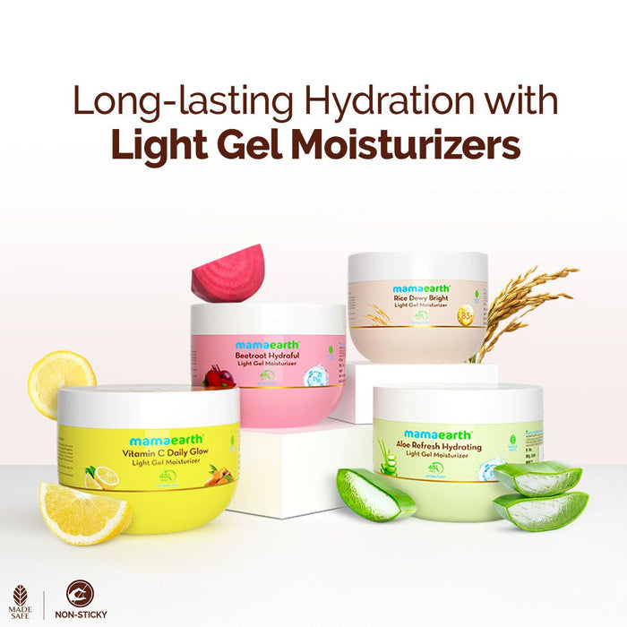 Rice Dewy Bright Light Gel Moisturizer with Rice & Niacinamide For Glass-skin Glow - 200 g