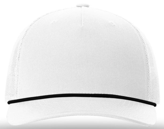 Solid White w/Black Rope / OSFA
