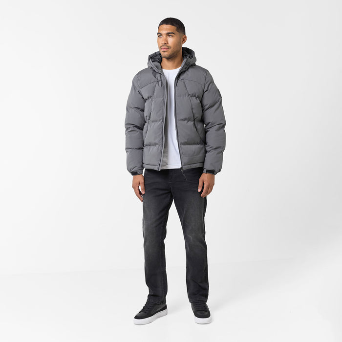 Ripstop Racer Puffer Jacket | Charcoal