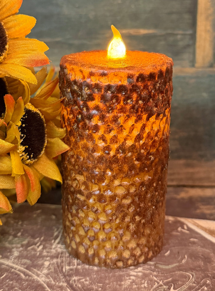 RJ-HC-B Honeycomb Battery Operated Timer Pillar - Brown