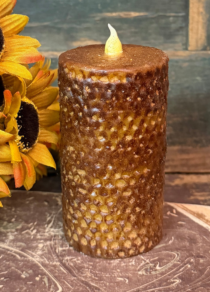 RJ-HC-B Honeycomb Battery Operated Timer Pillar - Brown