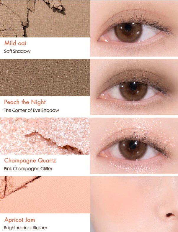 rom & nd Bare Layer Palette 01 Apricot Mood