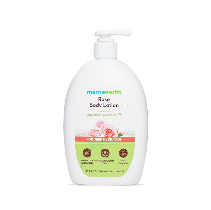 Rose Body Lotion with Rose Water and Milk For Deep Hydration - 400ml