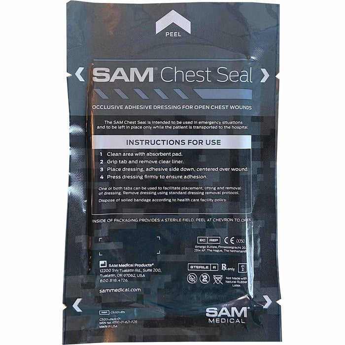 SAM® Chest Seal Unvented (2 pack) w/ Absorbent Pad