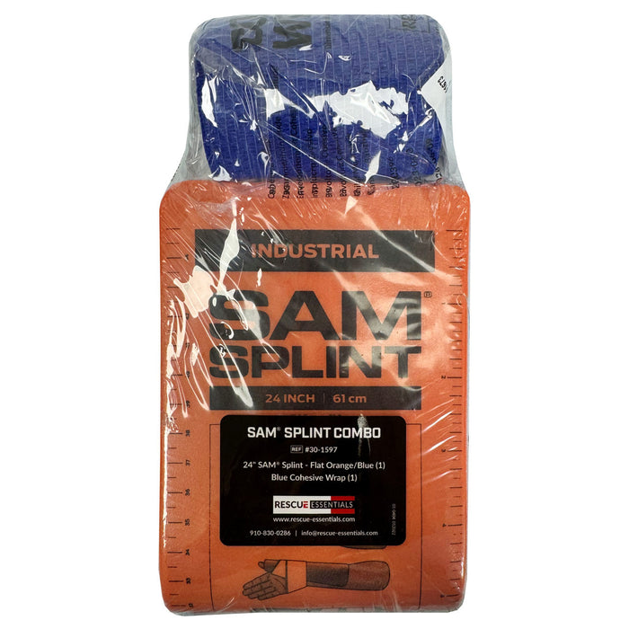 SAM Splint Combo Pack -  (24" Orange/Blue Splint with Blue Cohesive Wrap)