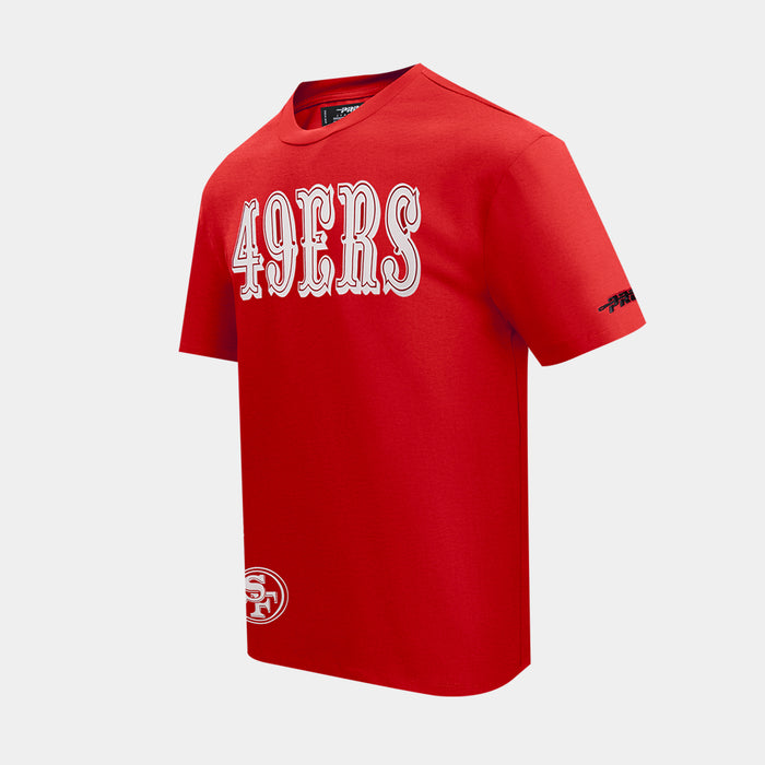 San Francisco 49ers All Pro Woodmark Drop Shoulder Mens Short Sleeve Shirt (Red/White)