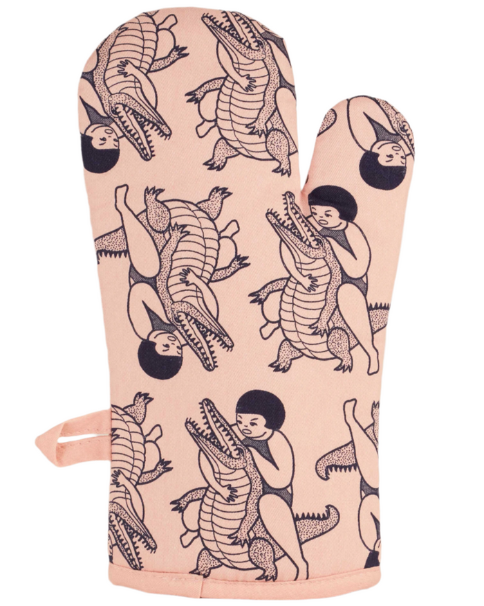 do one thing every day that scares your family oven mitt by Blue Q sold by Le Monkey House