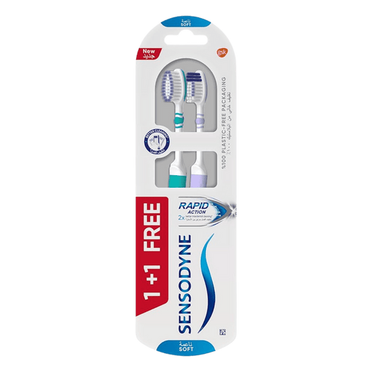 Sensodyne Rapid Action Soft Toothbrushes, 2 Pieces - Makkah Pharmacy