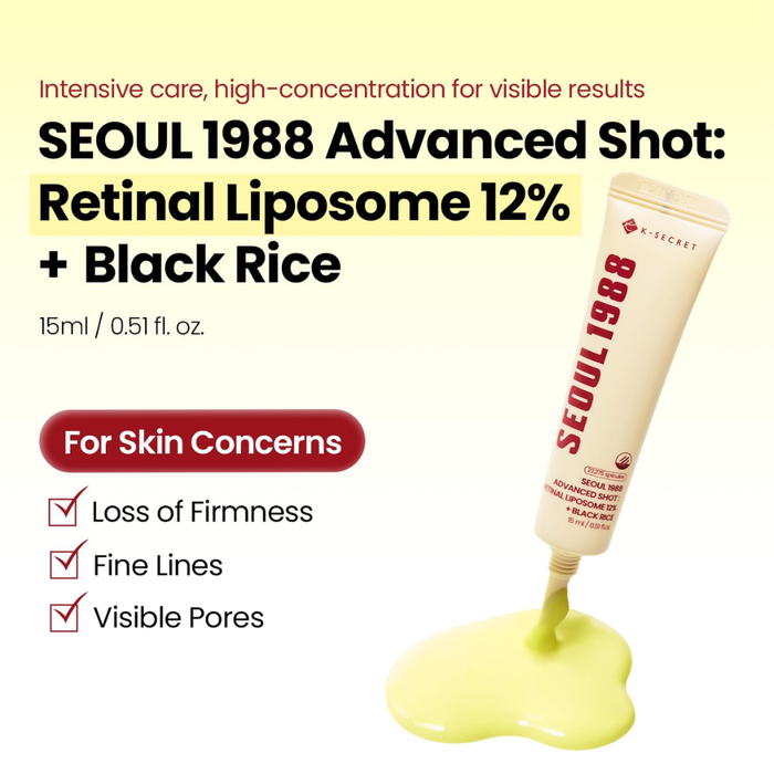KSECRET SEOUL 1988 Advanced Shot Retinal Liposome 12% + Black Rice Nudie Glow Australia