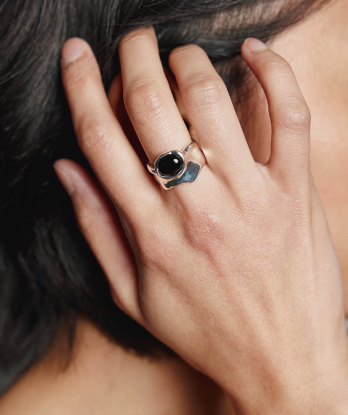 Silver Onyx Imogen Ring