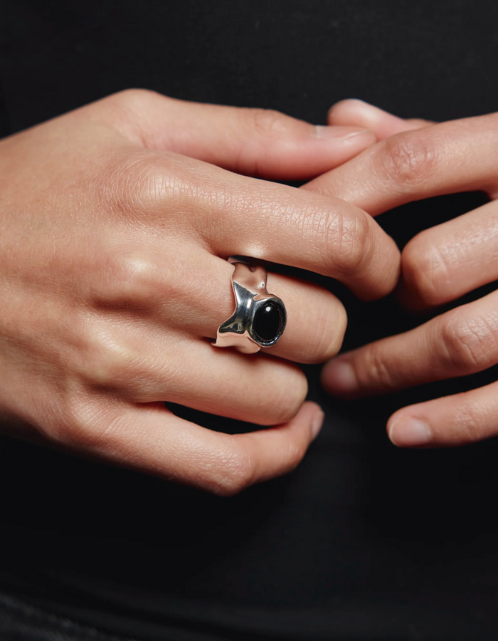Silver Onyx Imogen Ring