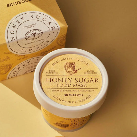 Skinfood Honey Sugar Food Mask asian authentic genuine original korean skincare montreal toronto calgary canada thekshop thekshop.ca natural organic vegan cruelty-free cosmetics kbeauty vancouver free shipping clean beauty routine skin makeup kpop stayz stan fandom photocard stray kids treasure ateez atiny dix30 brossard