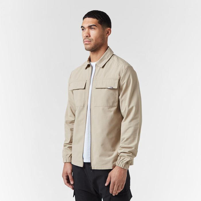 Men's  Sand Smart Utility Overshirt  Closure London  Front View