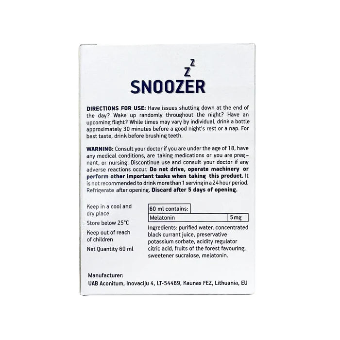 Snoozer Melatonin Liquid 60ml (1 Piece)