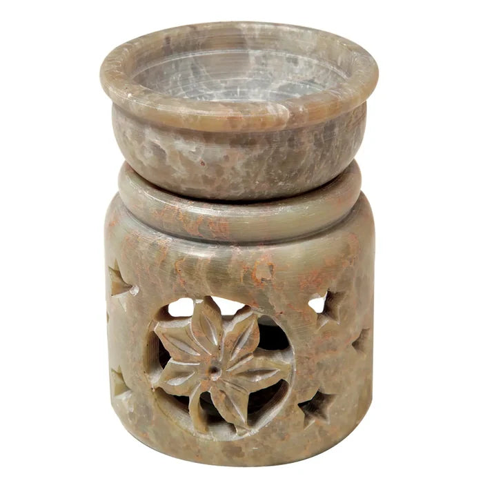 soapstone diffuser - flower & stars (small)