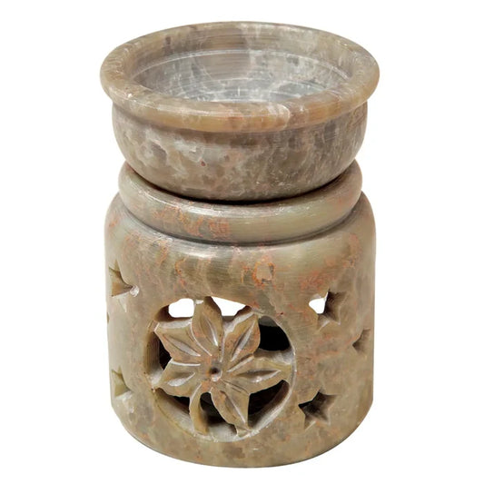 soapstone diffuser - flower & stars (small)