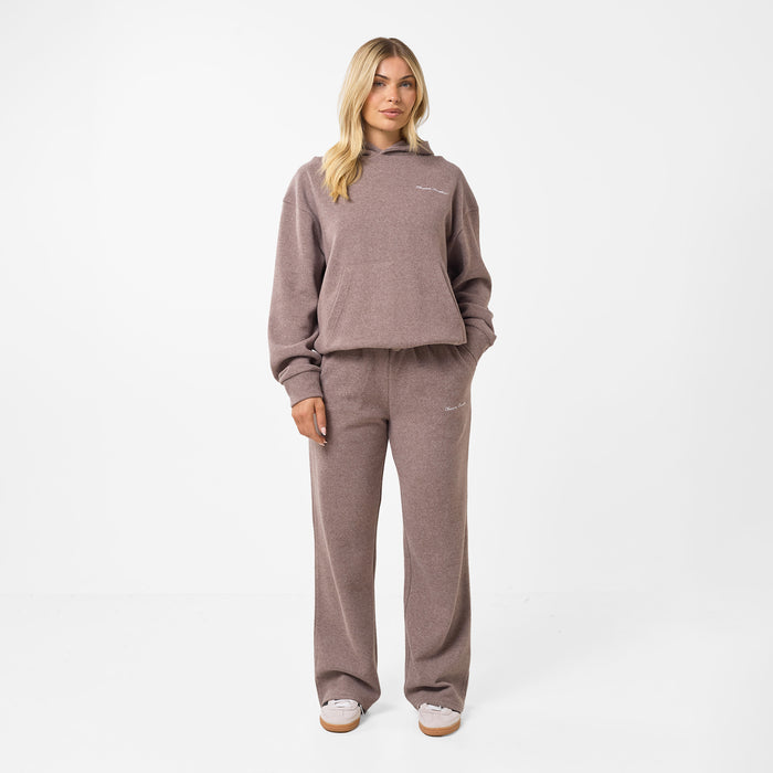 Women's Brown Soft Knit Tracksuit  Closure London  Front View
