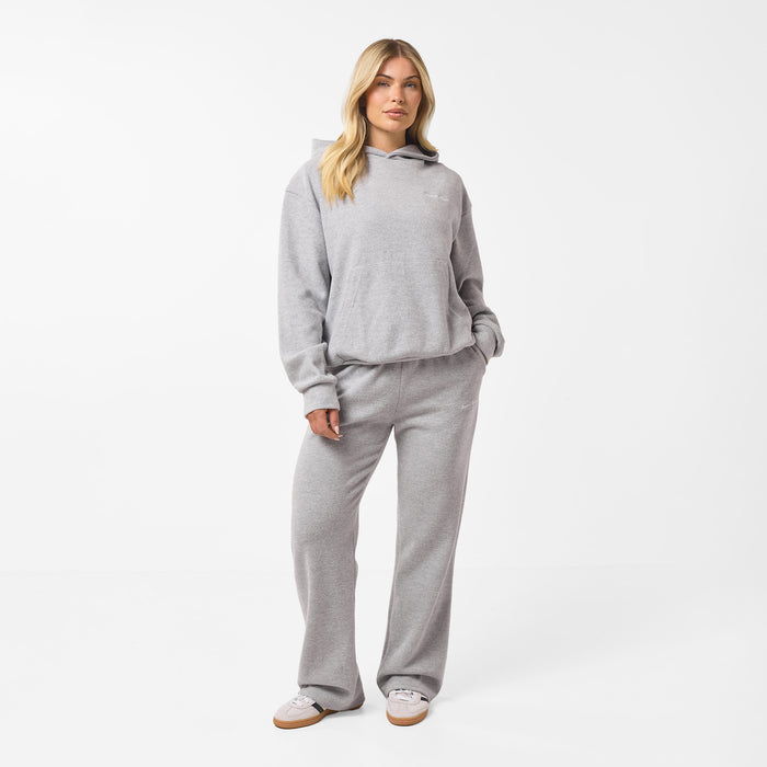 Women's Grey Marl Soft Knit Tracksuit  Closure London  Front View