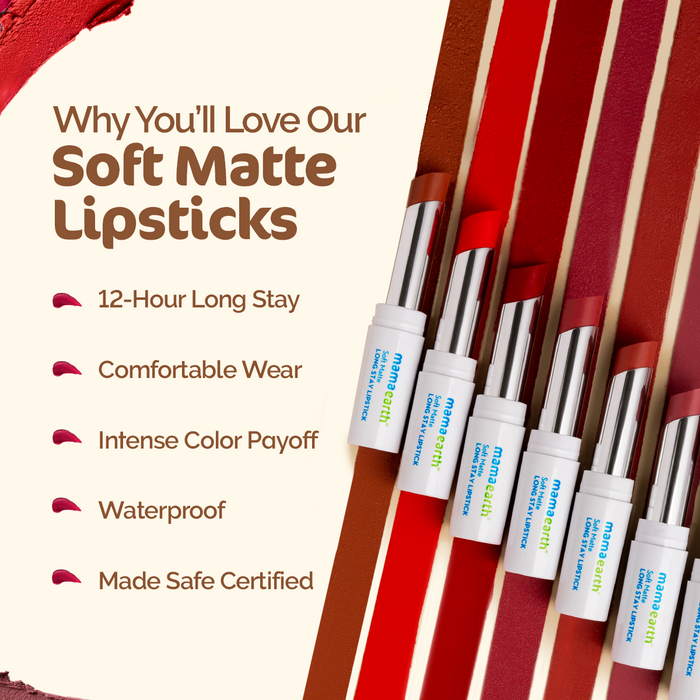 Soft Matte Long Stay Lipstick - Woody Rose - 3.5 g