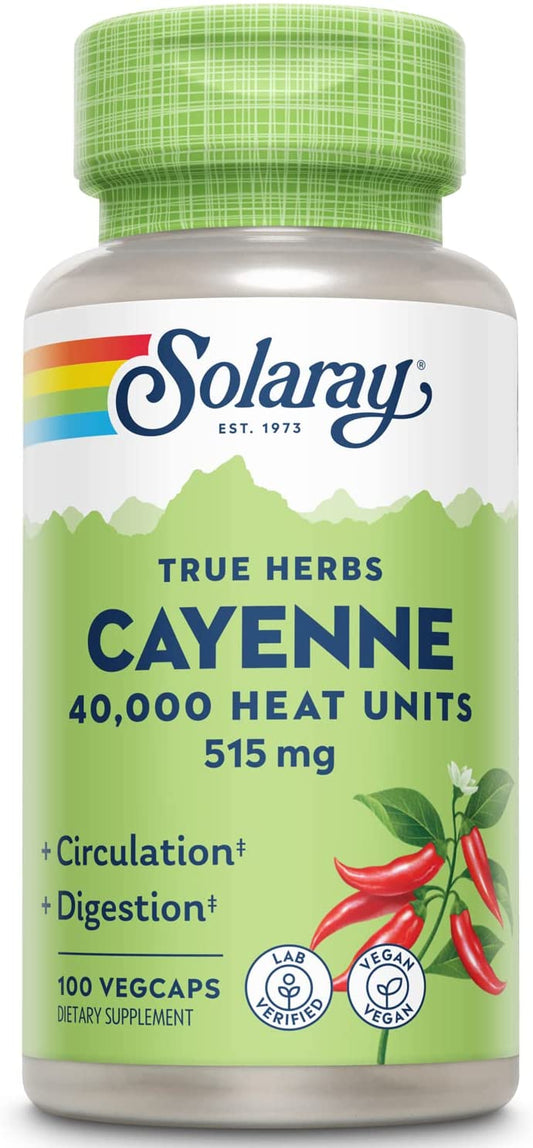 Solaray Cool Cayenne Pepper 320mg 40,000HU w/Butcher's 90's