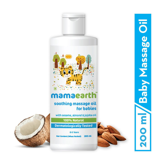 Soothing Massage Oil for Babies with Sesame, Almond and Jojoba Oil - 200ml