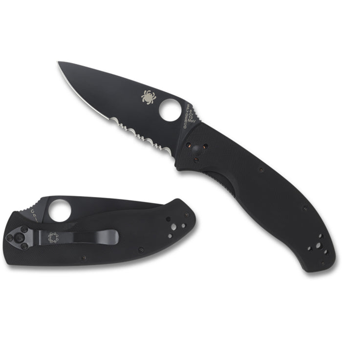 G-10 Knife, open and closed (Black blade)
