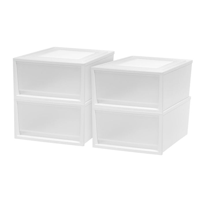 Stacking Storage with Drawer - Nested 4 Pack - 34 QT - IRIS USA, Inc.