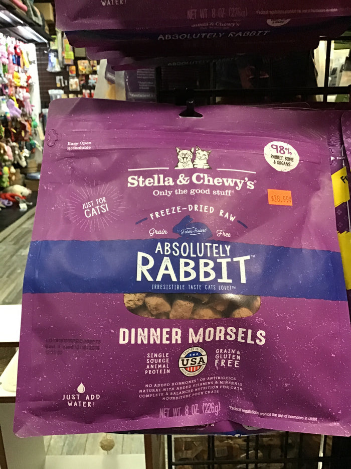 Stella and Chewy Absolutely Rabbit Freeze-Dried Raw Dinner Morsels. 8oz