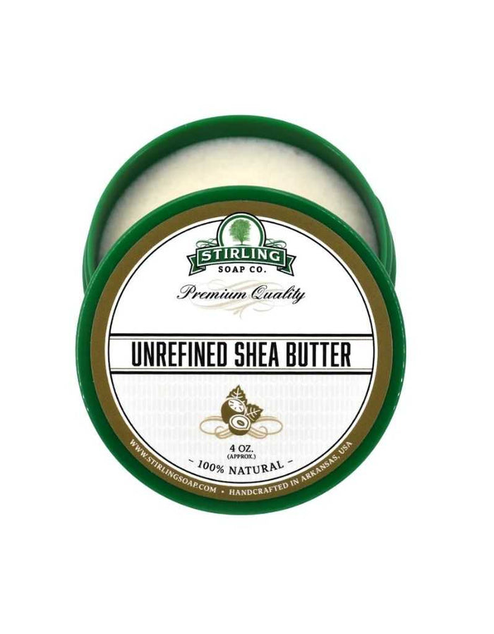 Stirling Unrefined Shea Butter 4oz natural skin moisturizer jar