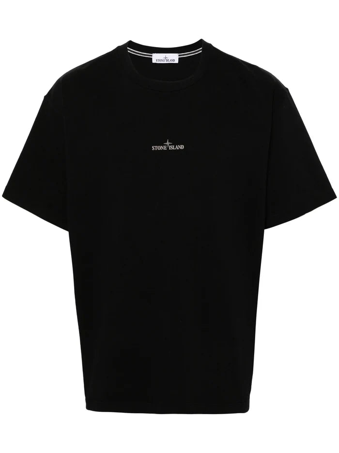 STONE ISLAND MEN Compass Smoke Graphic Print T-Shirt Black - MAISONDEFASHION.COM