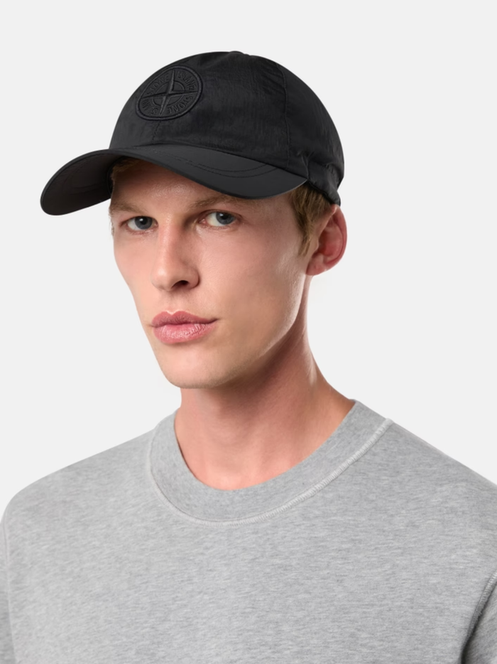 STONE ISLAND Nylon Metal Baseball Cap Black - MAISONDEFASHION.COM