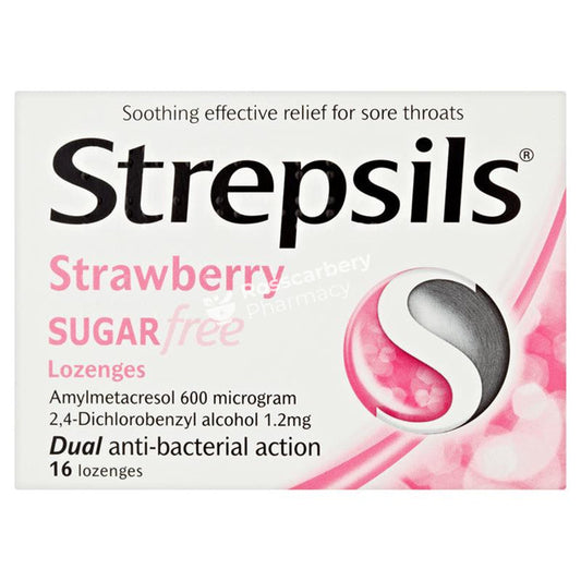 Strepsils Strawberry Sugar Free Lozenges Sweets/lozenges/pastilles