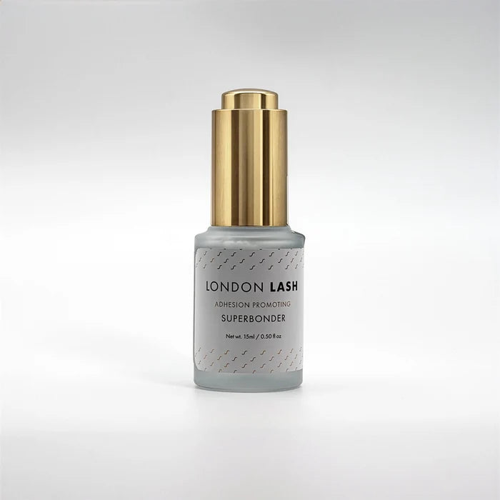 Bottle of London Lash Superbonder on a white background
