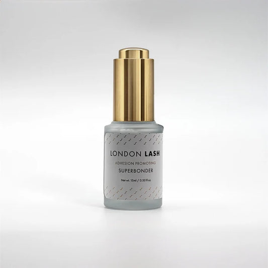 Bottle of London Lash Superbonder on a white background